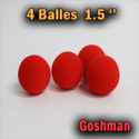 4 Balles Rouge en Mousse 1.5" Goshman