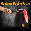 Quêteuse Double Poche Noir zipper - Bazar De Magia
