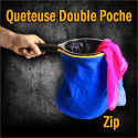 Quêteuse Double Poche Bleu zipper - Bazar De Magia