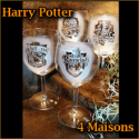 4 verres à vin 30cl - 4 Maisons Harry Potter