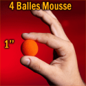 4 Balles Mousse Orange 1"