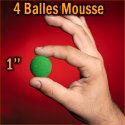 4 Balles Mousse Vert 1"