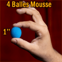 4 Balles Mousse Bleu 1"
