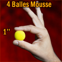 4 Balles Mousse Jaune 1"