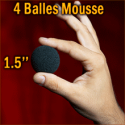 4 Balles Mousse Noir 1.5"