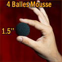 4 Balles Mousse Noir 1.5"