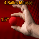 4 Balles Mousse Rouge 1.5"