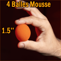 4 Balles Mousse Orange 1.5"