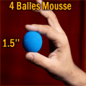 4 Balles Mousse Bleu 1.5"