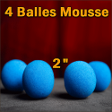 4 Balles Mousse Bleu 2"