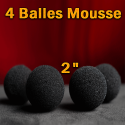 4 Balles mousse Noir 2"
