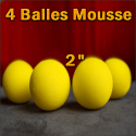 4 Balles Mousse Bleu 2"
