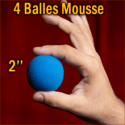 4 Balles Mousse Bleu 2"