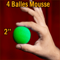 4 Balles Mousse Vert 2"