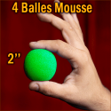 4 Balles Mousse Vert 2"