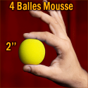 4 Balles Mousse Bleu 2"