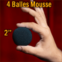 4 Balles mousse Noir 2"