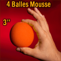 4 Balles Mousse Orange 3"