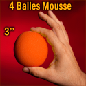 4 Balles Mousse Orange 3"