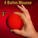 4 Balles Mousse Rouge 3"