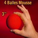 4 Balles Mousse Rouge 3"