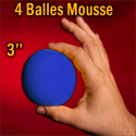 4 Balles Mousse Bleu 3"