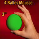 4 Balles Mousse Vert 3"
