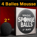 4 Balles mousse Noir 2"