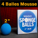 4 Balles Mousse Bleu 2"
