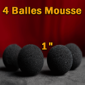 4 Balles Mousse Noir 1"