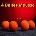 4 Balles Mousse Orange 1"