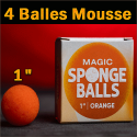 4 Balles Mousse Orange 1"