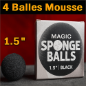 4 Balles Mousse Noir 1.5"