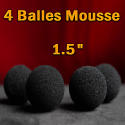 4 Balles Mousse Noir 1.5"