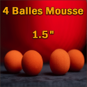 4 Balles Mousse Rouge 1.5"