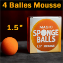 4 Balles Mousse Orange 1.5"