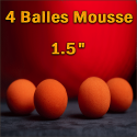 4 Balles Mousse Orange 1.5"