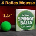 4 Balles Mousse Vert 1.5"