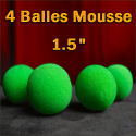 4 Balles Mousse Vert 1.5"