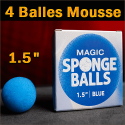 4 Balles Mousse Bleu 1.5"