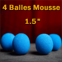 4 Balles Mousse Bleu 1.5"