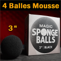 4 Balles Mousse Noir 3"