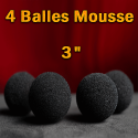 4 Balles Mousse Noir 3"