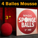 4 Balles Mousse Rouge 3"