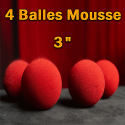 4 Balles Mousse Rouge 3"