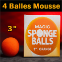 4 Balles Mousse Orange 3"