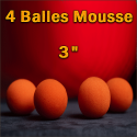 4 Balles Mousse Orange 3"