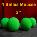 4 Balles Mousse Vert 3"