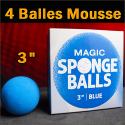 4 Balles Mousse Bleu 3"
