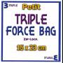 Triple Force Zip Lock Bag  Petit - 15 x 23 cm